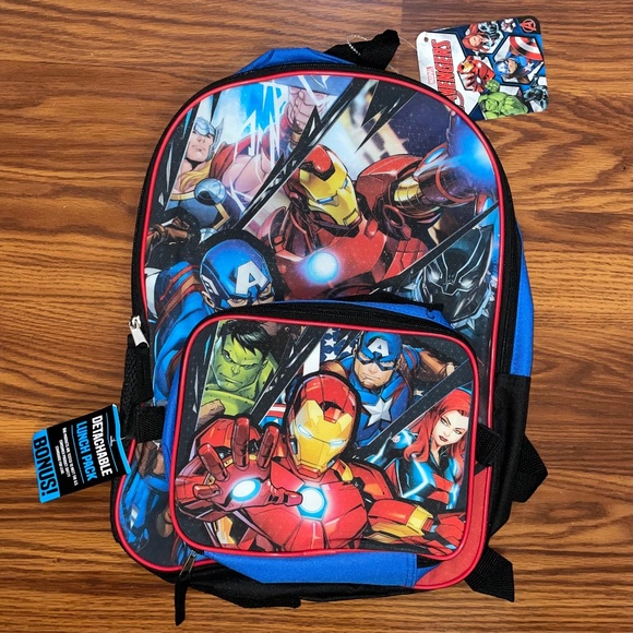 Marvel Avengers Backpack with Detachable Lunchbox - Picture 1 of 13